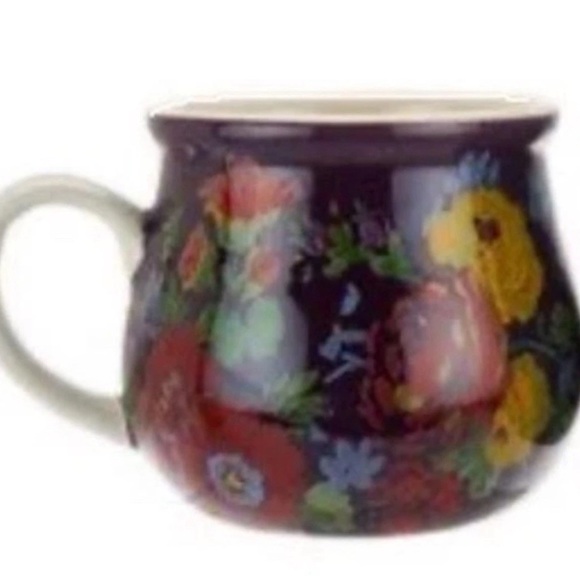 The Pioneer Woman Garden Meadow Purple Floral Ceramic Pot Belly Mug Rare QVC New - Picture 6 of 6